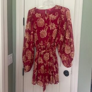 Pink and gold long sleeve dress